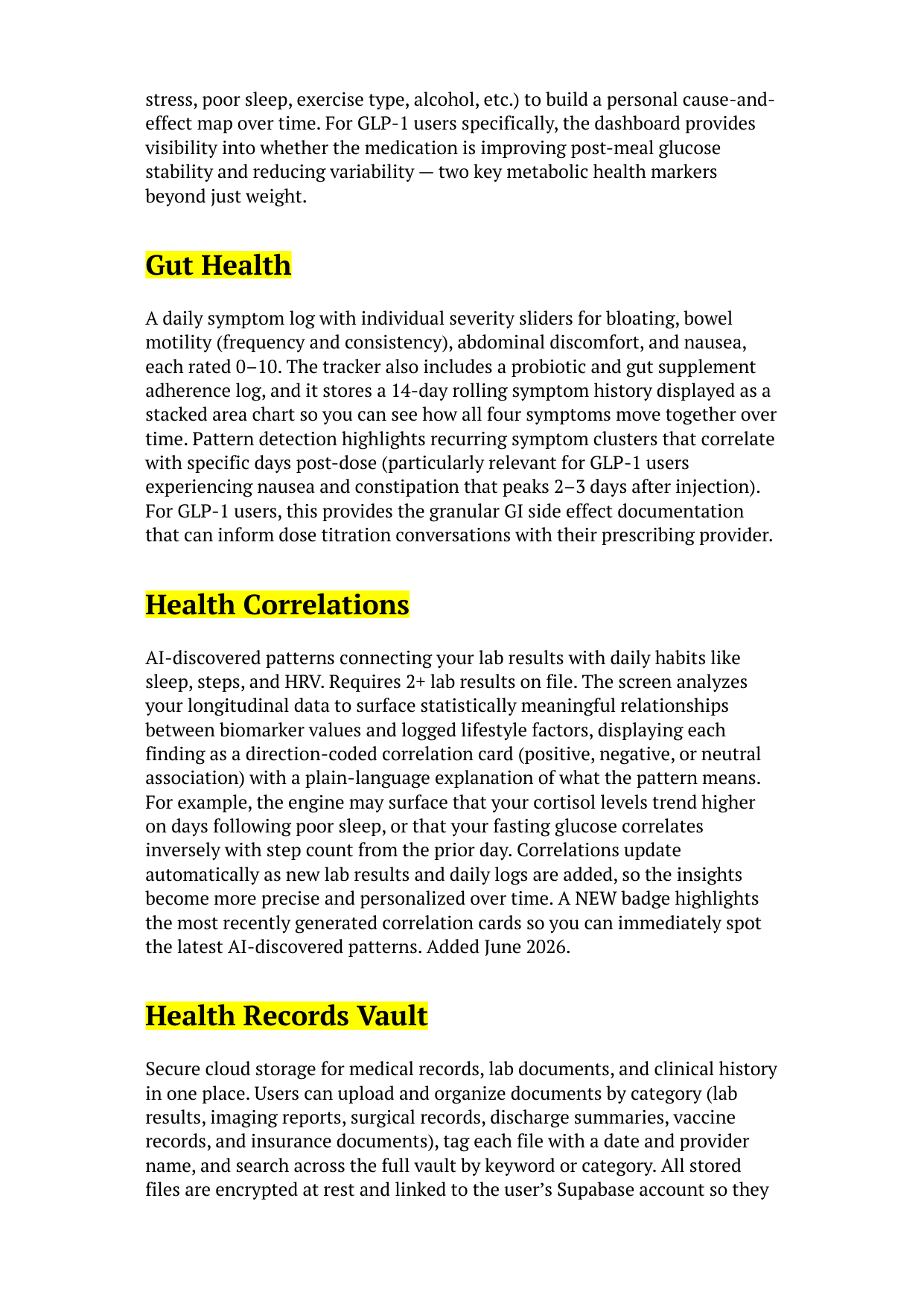 All Features Guide โ Condition Nutrition