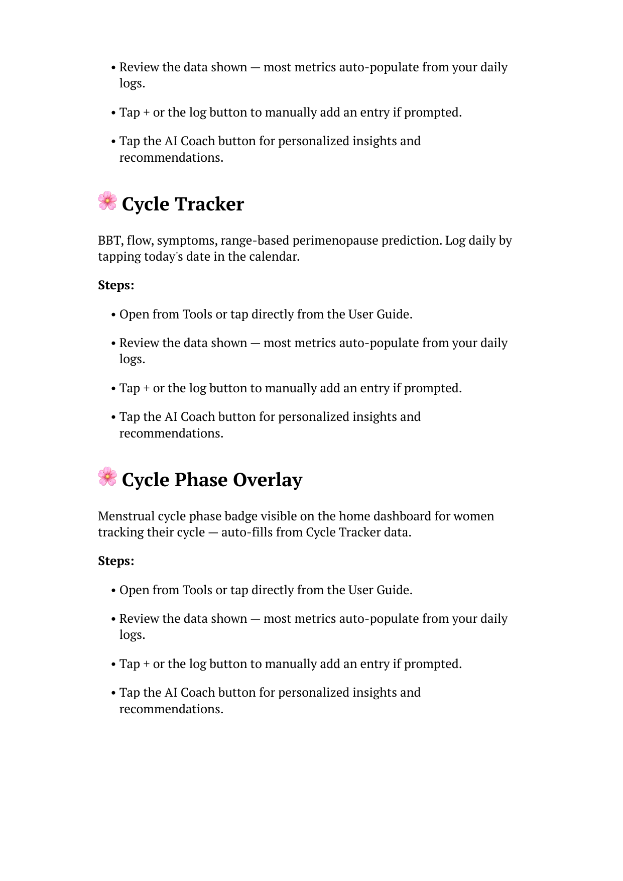 All Screens User Help Guide โ Men's Health